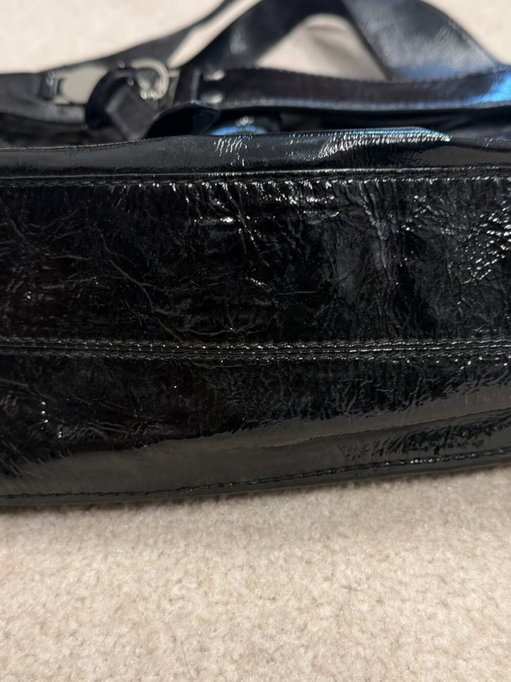 EUC Kooba Black Patent Leather Shoulder Bag Hobo Purse - Picture 7 of 7